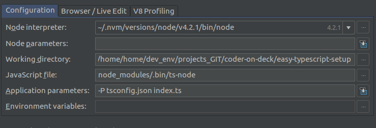 Intellij ts-node setup