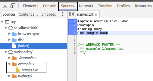 sourcemap results